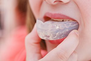 Woman with Mouth Guard